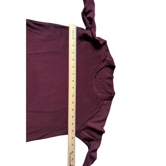 Lululemon Swiftly Tech Long Sleeve size 6 Cassis Red Marsala Athletic Top - Picture 6 of 10